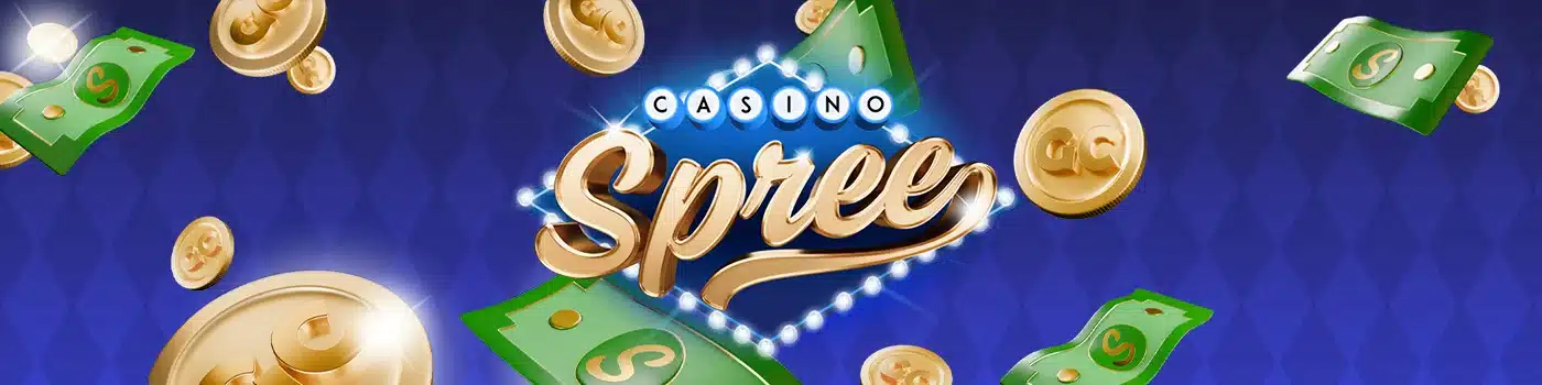 Spree Casino main desk banner featuring money-winning options and the casino's logo.
