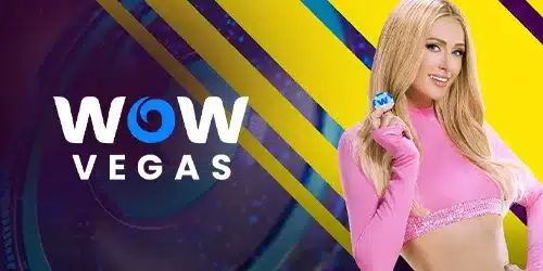 Paris Hilton promoting Wow Vegas Casino’s main mobile banner